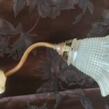 Swan neck and tulip glass wall light, porcelain lamp