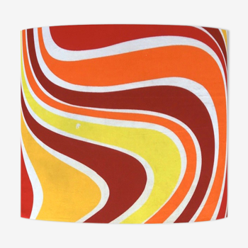 Lampshade Red Wave H30 D30 - vintage fabric