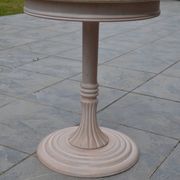 Petite table basse ronde travertin/bout de canapé années 80/90