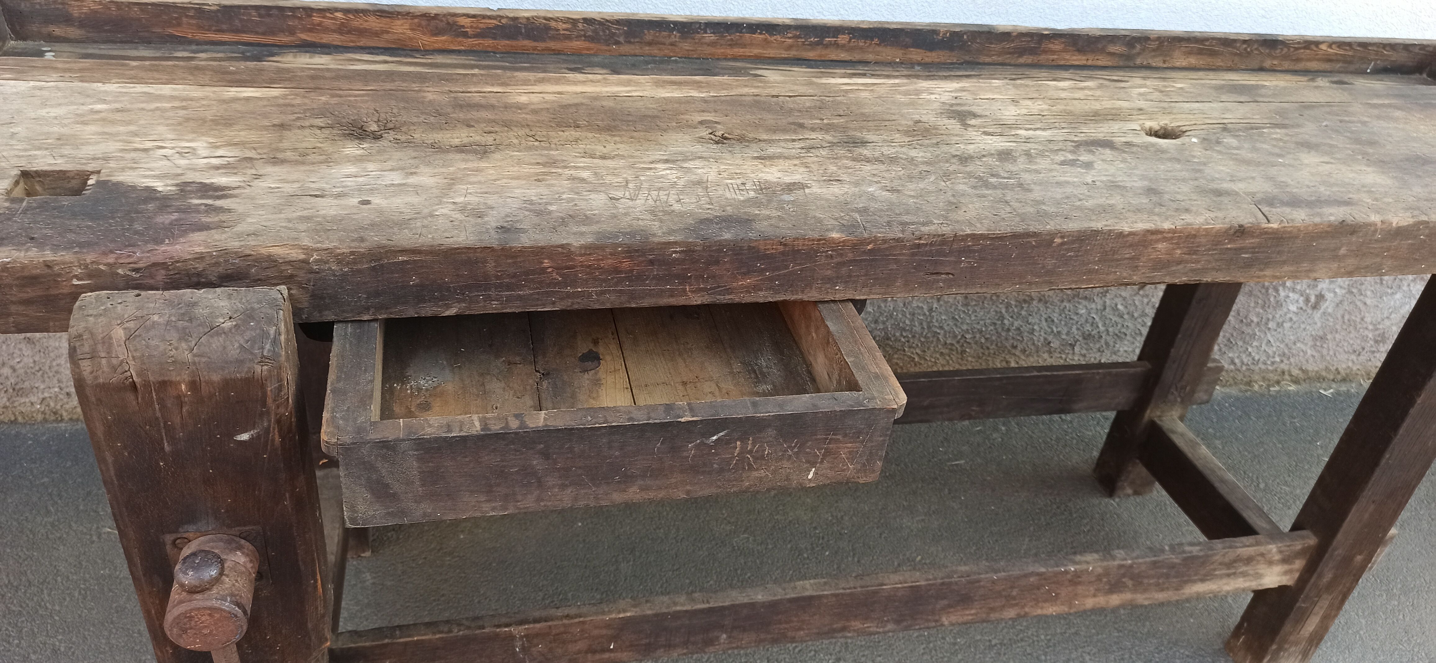 Old wooden workbench