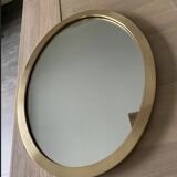 Oval brass mirror