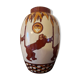 Art deco vase with monkey motifs and Keralouve palm leaf