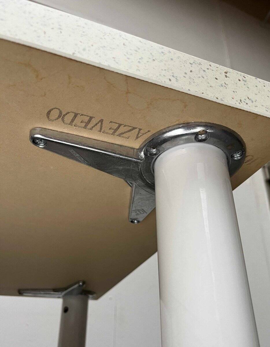 Postmodern Italian vintage dining table with terrazzo-style surface, 1980s.