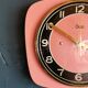 Vintage formica clock silent trapeze wall pendulum "Odo pink black"