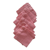 6 small pink napkins. Handmade day entourage.