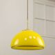 Mid-Century Italian Yellow Glass and Brass Pendant Lamp