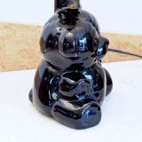 Ceramic bear lamp with vintage amber globe