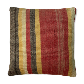 Vintage turkish kilim cushion cover, 40 x 40 cm