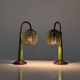 Organic Modern Mario Lopez Torres Style Green Rattan Lamps 1980s