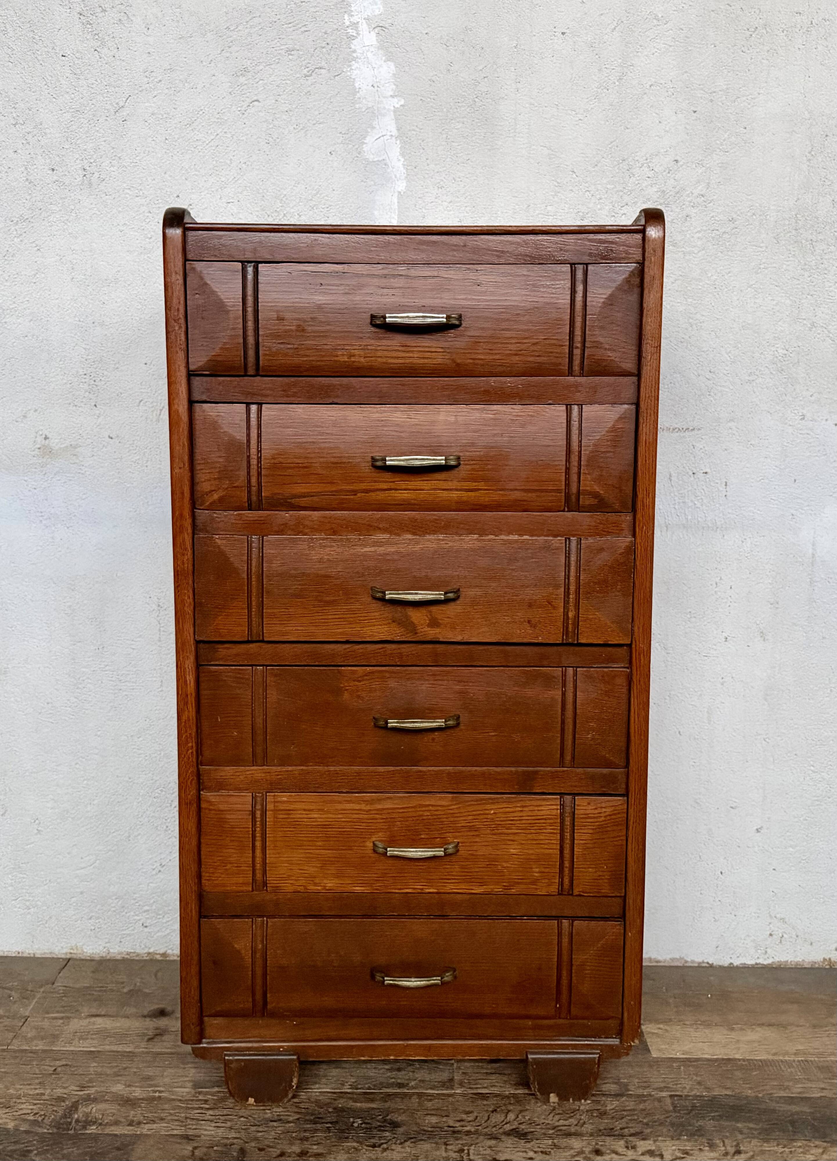 Vintage wooden weekly planner – 6 drawers – elegant and practical