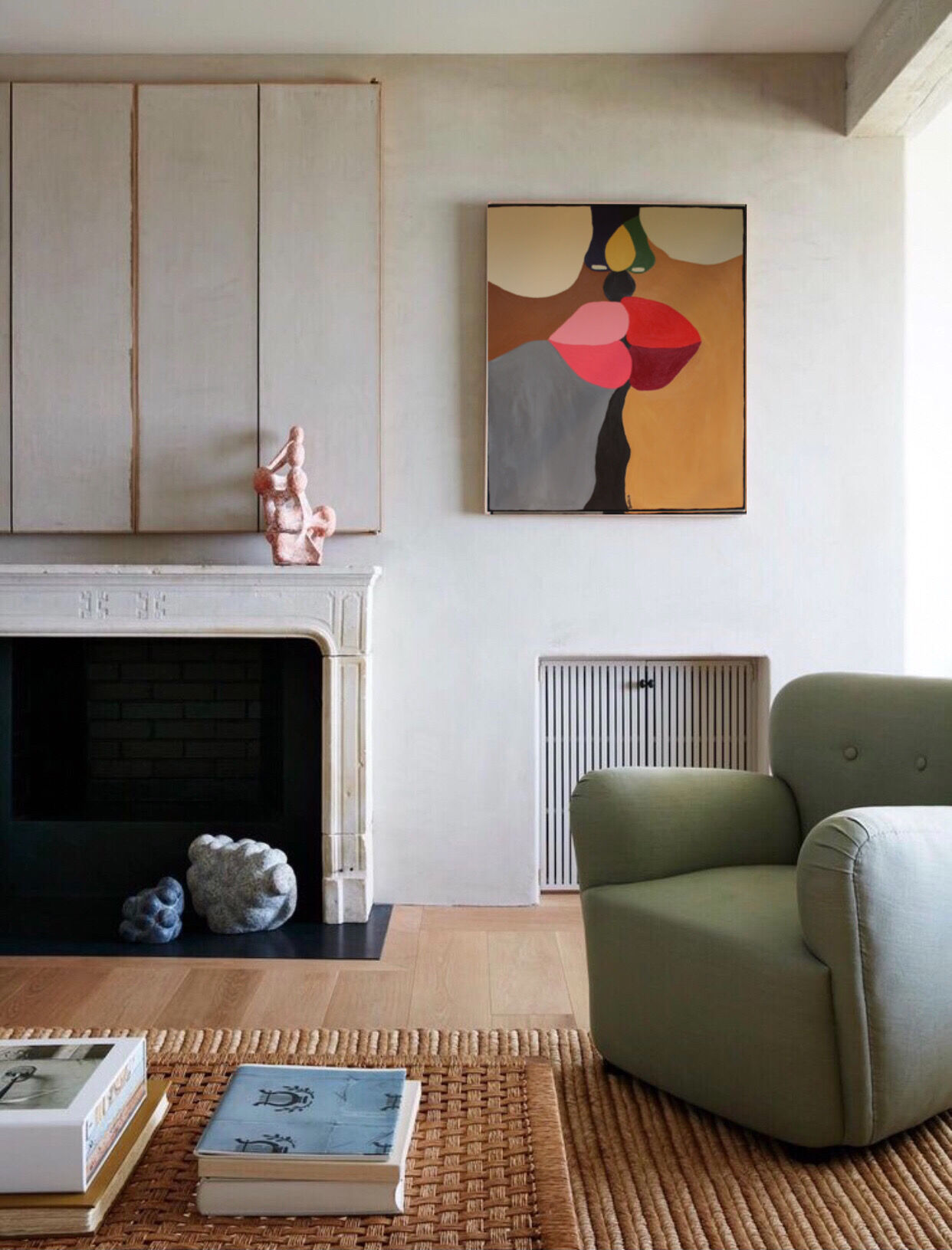 Colorful painting The kiss 73x60 cm by B. Bodasca