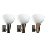 Set of Three Modernist Wall Lights by Napako, 1930s