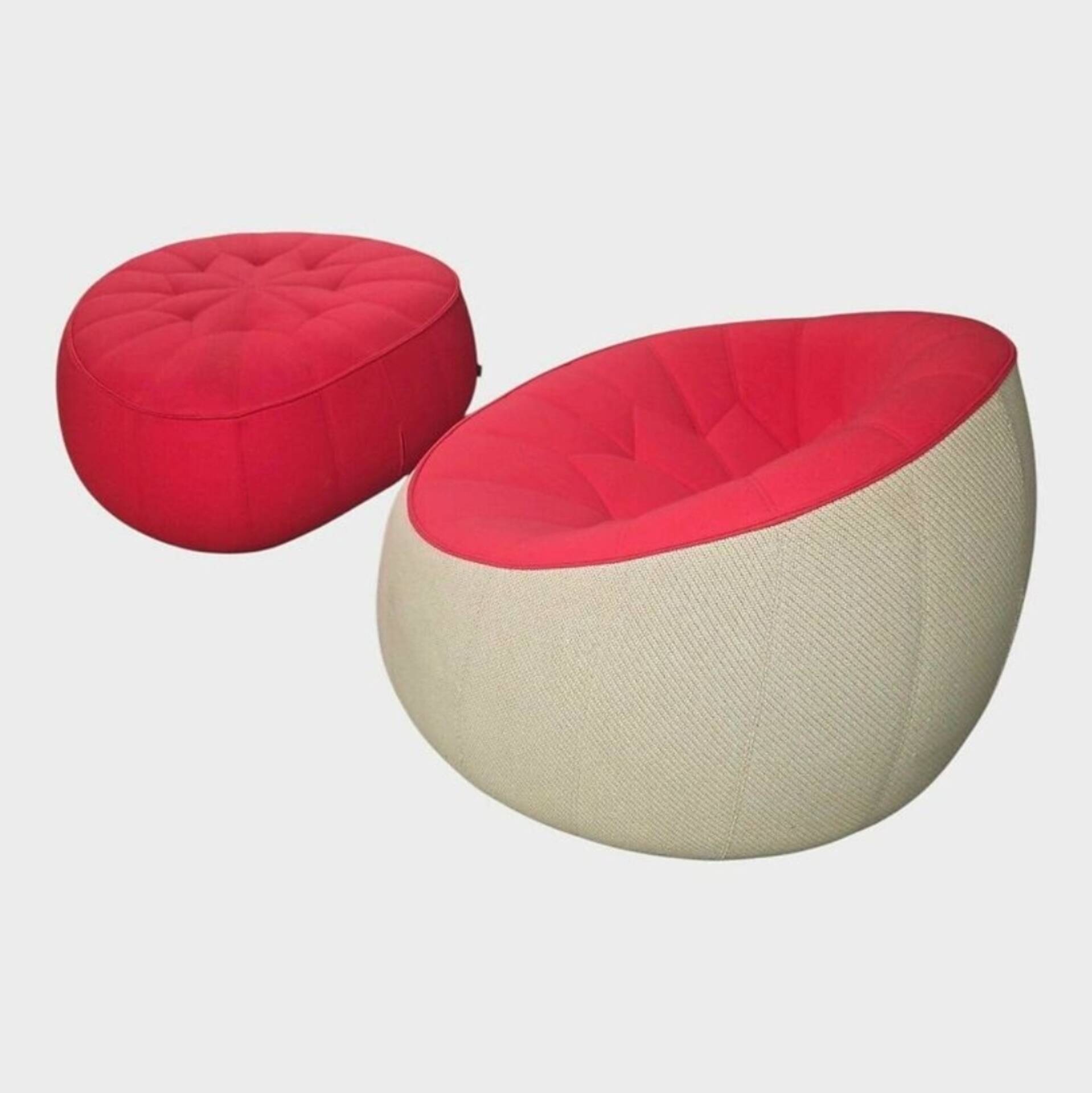 Armchair and Ottoman Pouf Set Cinna – Noé Duchaufour-Lawrance