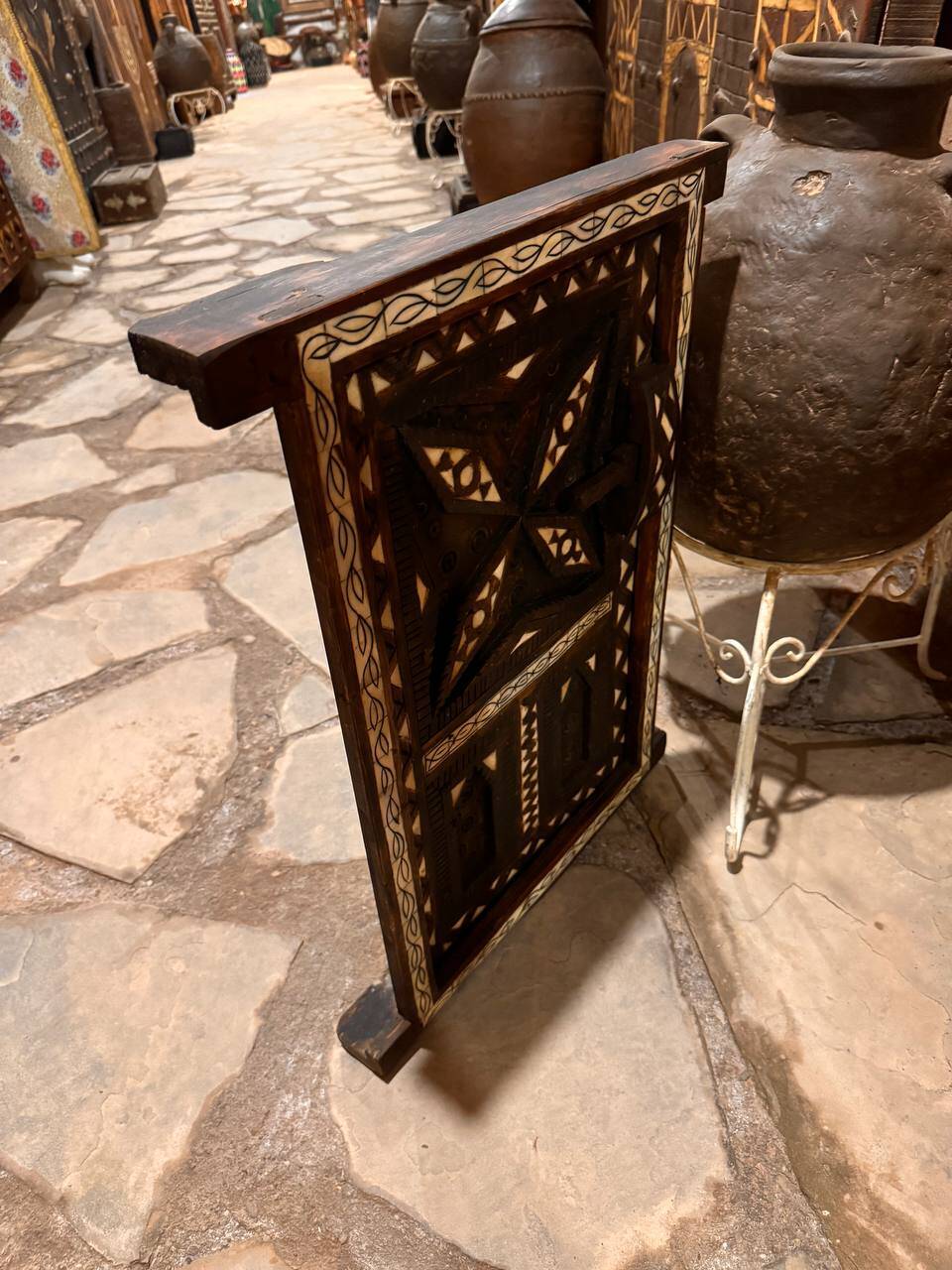 Berber heritage: ancient door decorated with camel bones