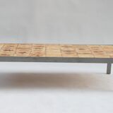 Rectangular metal and cermal herbarium coffee table by Roger Capron, 1960s
