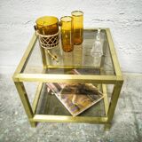 Golden side table and smoked glass