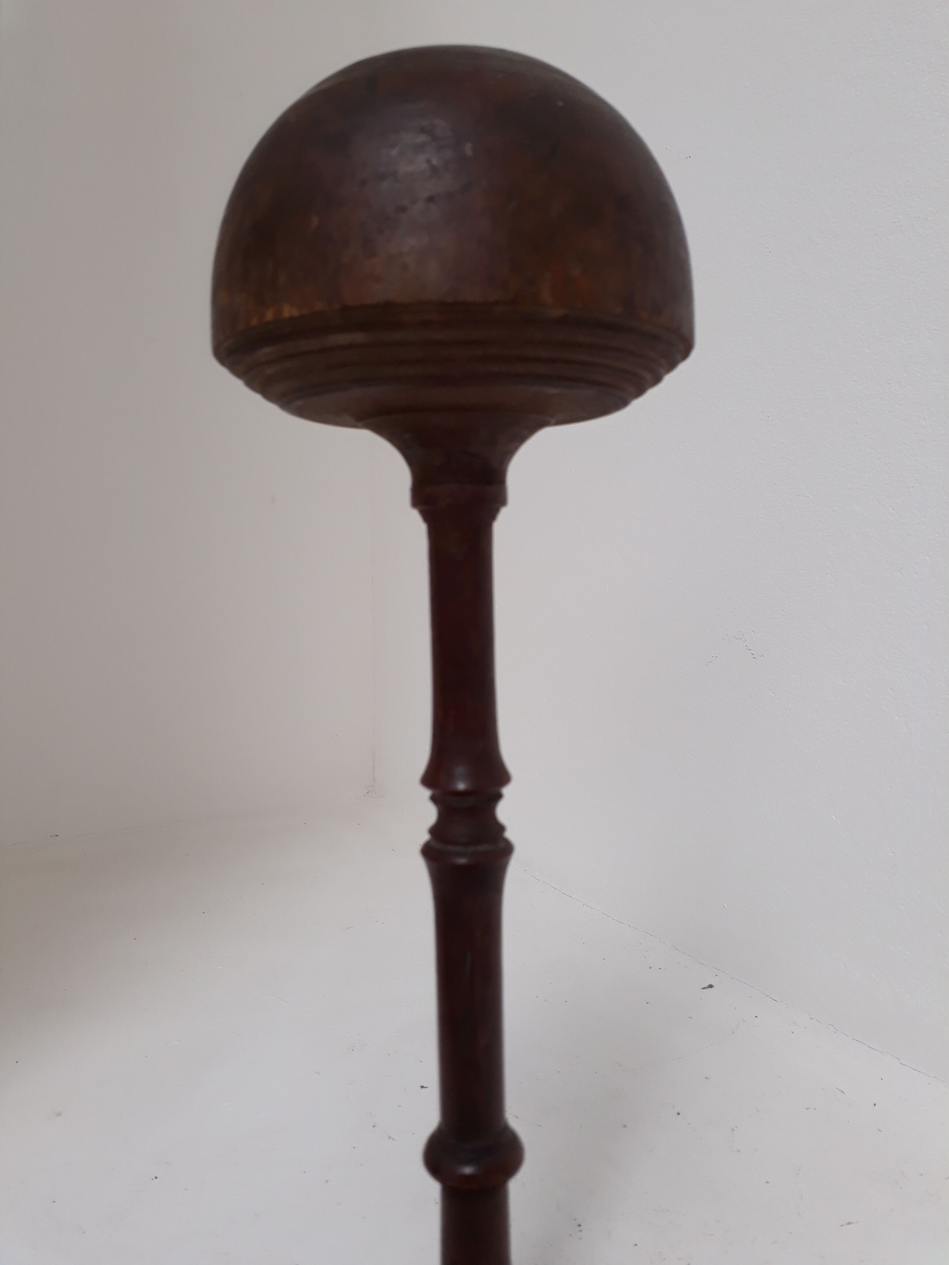 Wooden hat holder turned