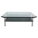 Table basse en verre et cuir 'Diesis'  par Antonio Citterio B&B Italia