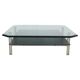 B&B Italia 'Diesis' Two-Tier Glass and Leather Coffee Table by Antonio Citterio