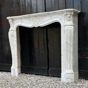 Louis XV style fireplace in Arabescato Carrara marble, circa 1880.