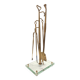 Brass, Iron and Thick Glass Fireplace Tools Set attr. to Fontana Arte