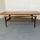 Mid-Century Danish Teak and Rattan Scandinavian Coffee Table, 1950s