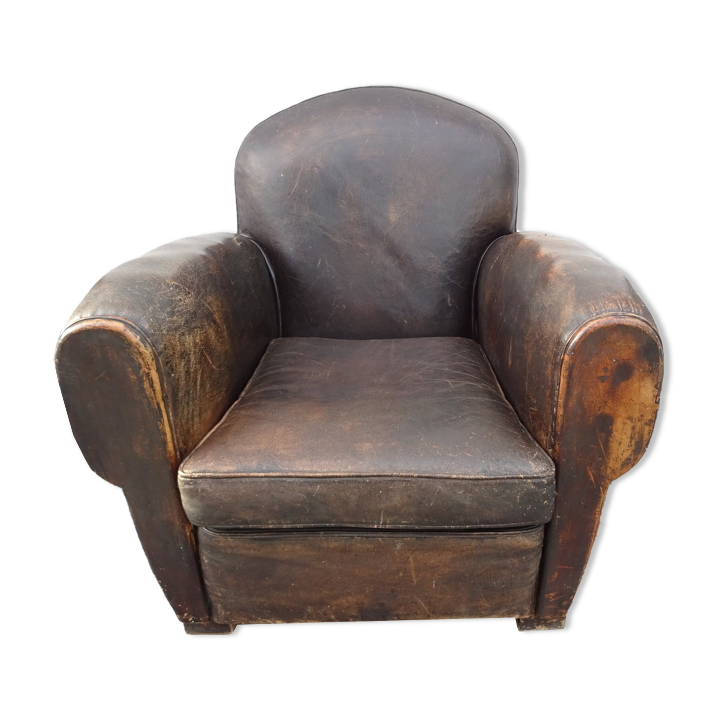 30s leather club armchair