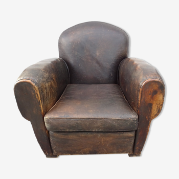30s leather club armchair