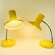 Pair of vintage yellow desk lamps, 1970s