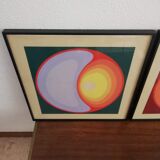 Two silkscreen prints by Henri Baviera 1972