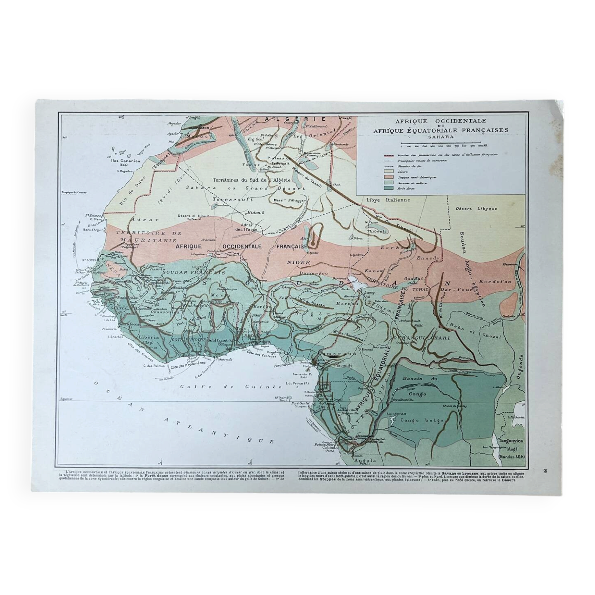 Original map North Africa - 37x27cm - 1908