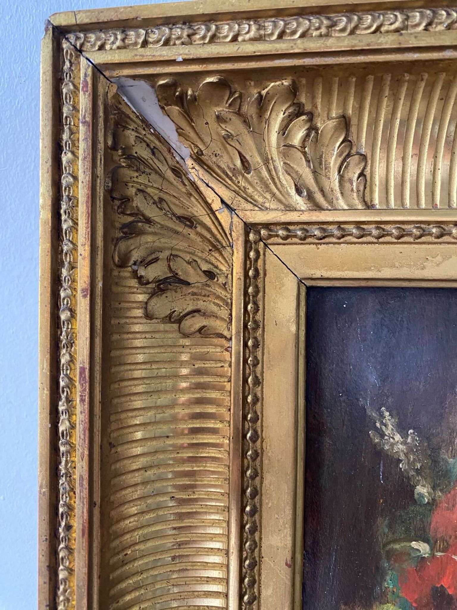 Bouquet of flowers from the 19th century signed