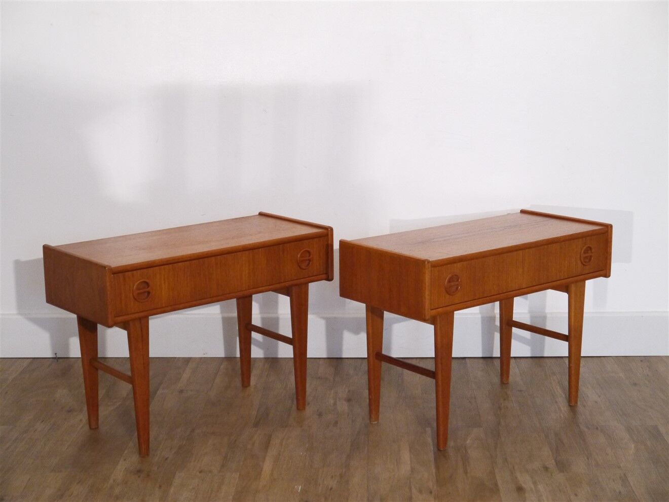 Paire de chevets vintage scandinave en teck 1960