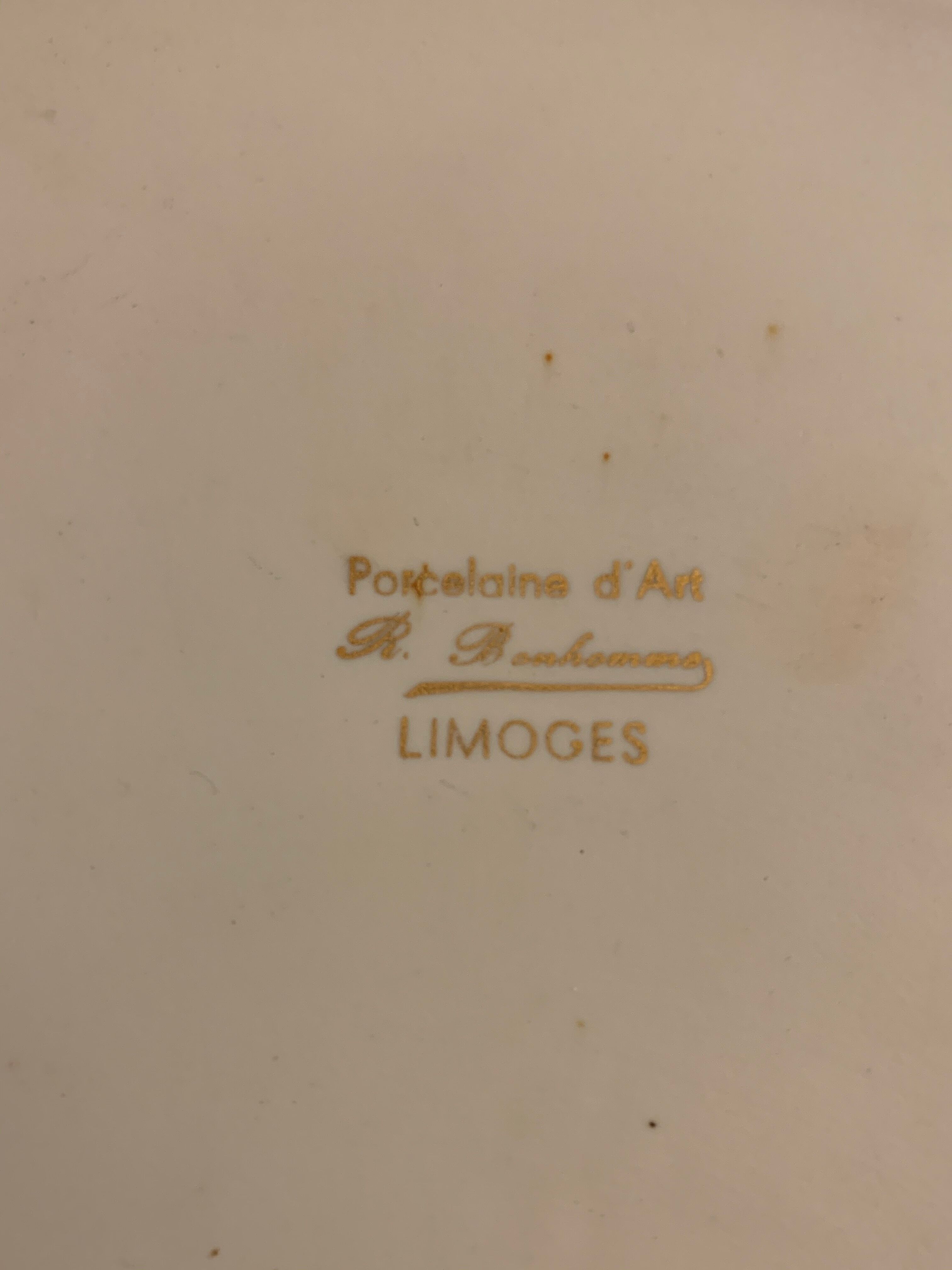 Limoges blue and white porcelain platter