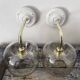Pair of smoked glass wall sconces