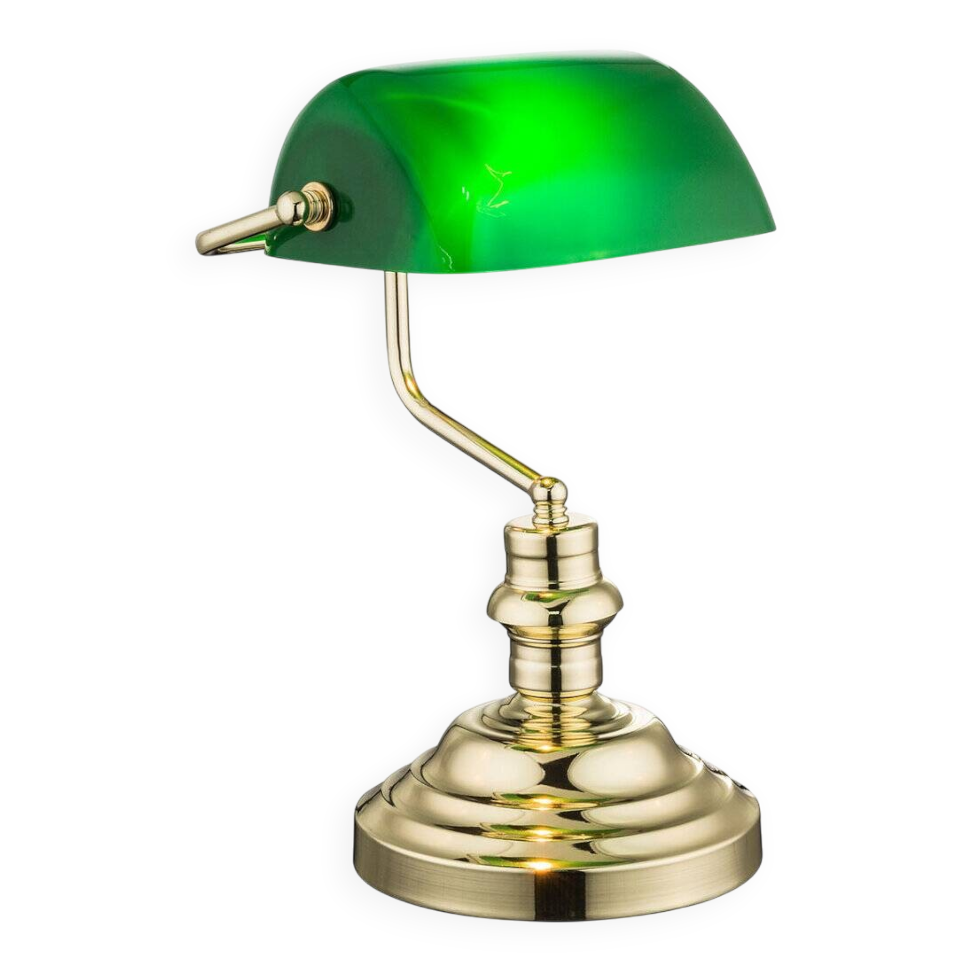 Notary banker desk lamp brass shiny