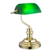 Lampe de bureau de notaire banquier en laiton brillant