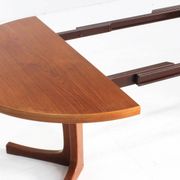 Vintage Danish round extendable dining table teak 1960s