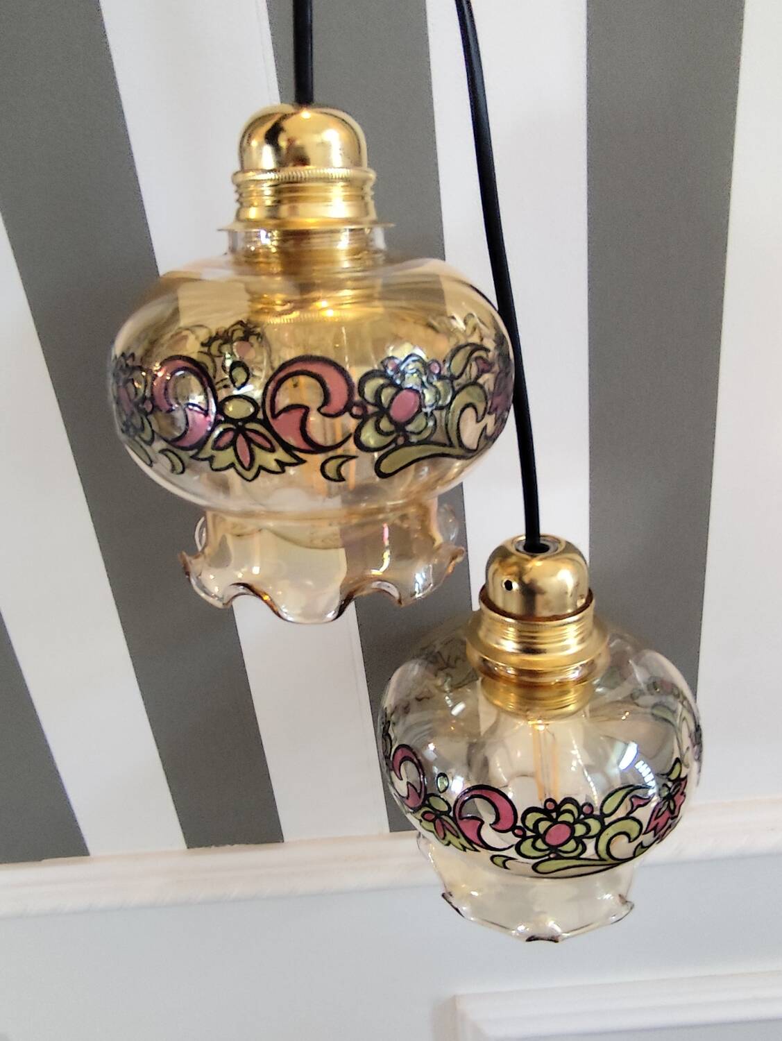 Pair of vintage hanging lamps