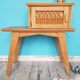 Vintage nightstand wood and rattan