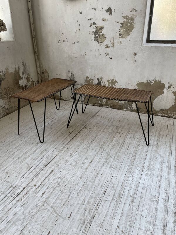 Duo de tables osier RaouDuo de tables osier Raoul Guysl Guys