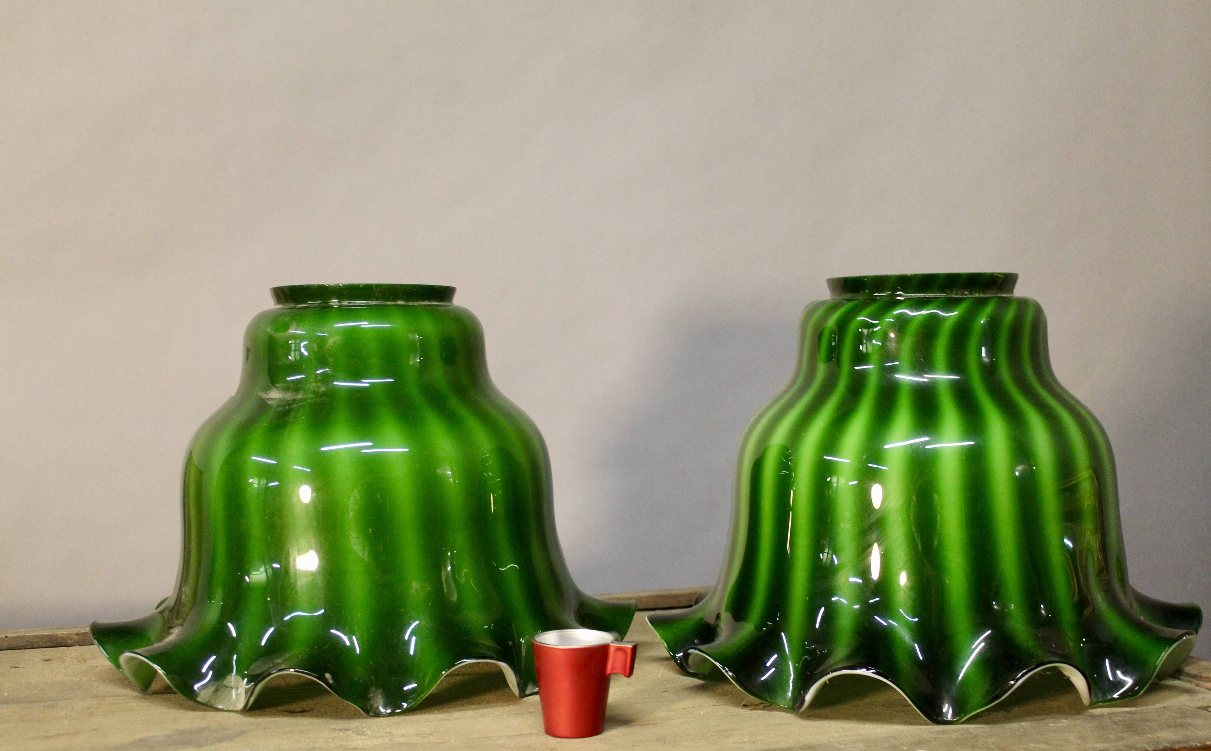 Set of 4 Large Tulips in Opal Glass, Height 32 cm