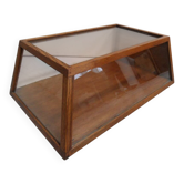 Antique oak shop display cabinet