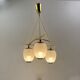 Vintage chandelier, brass, glass, 1958, Doria G 74/61