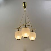 Vintage chandelier, brass, glass, 1958, Doria G 74/61