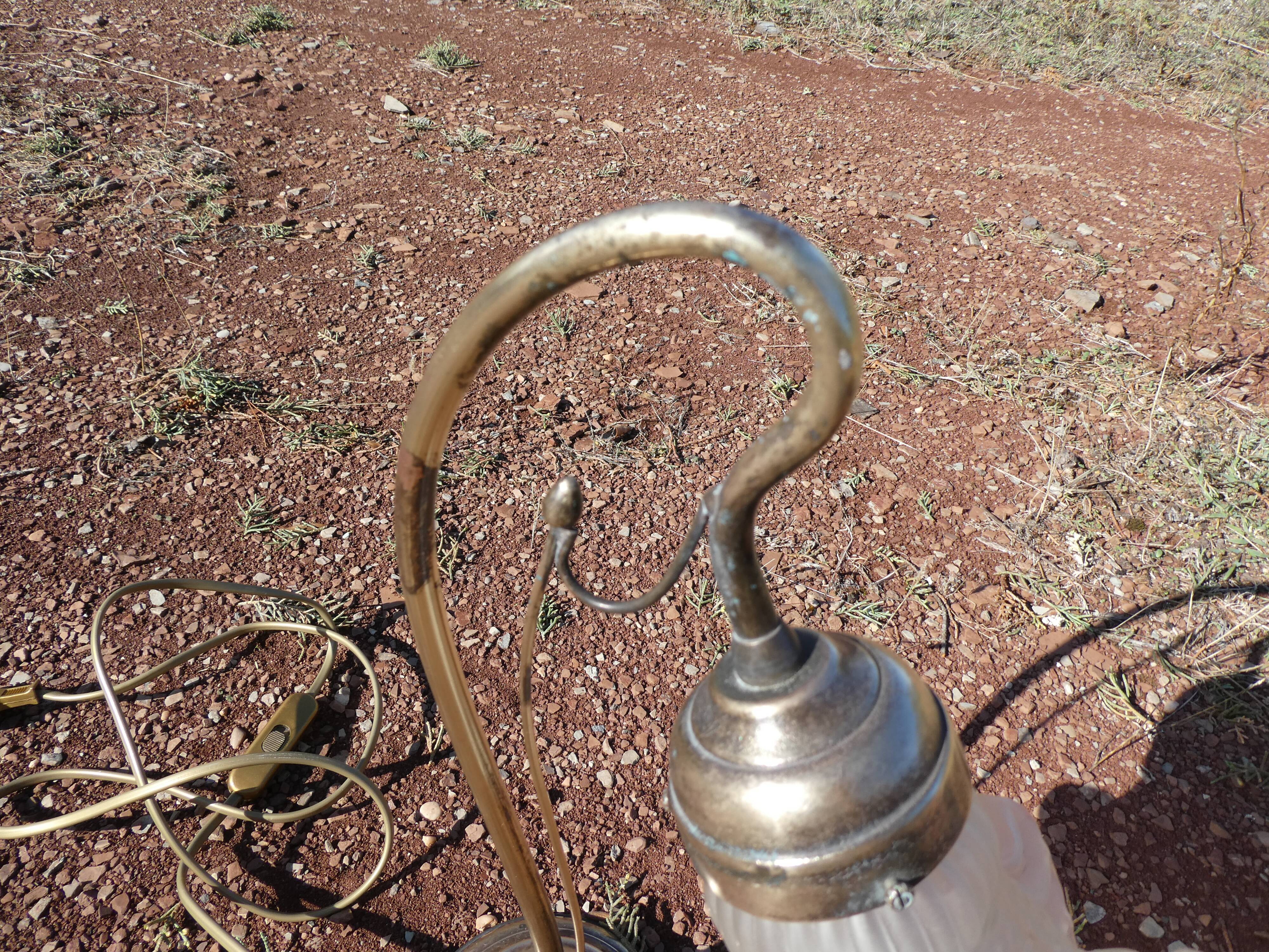 Tulip lamp / swan neck Art Deco brass