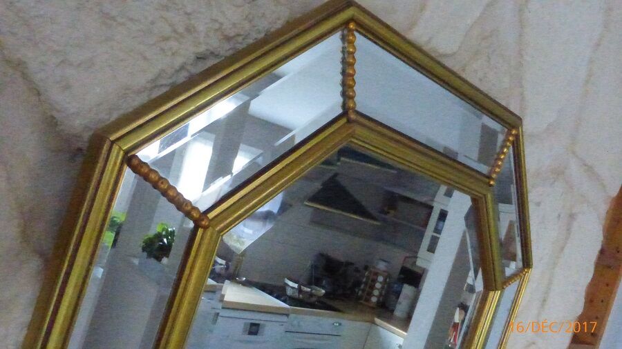 Miroir en bois doré 58x78cm