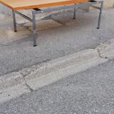 Vintage walnut and chrome coffee table
