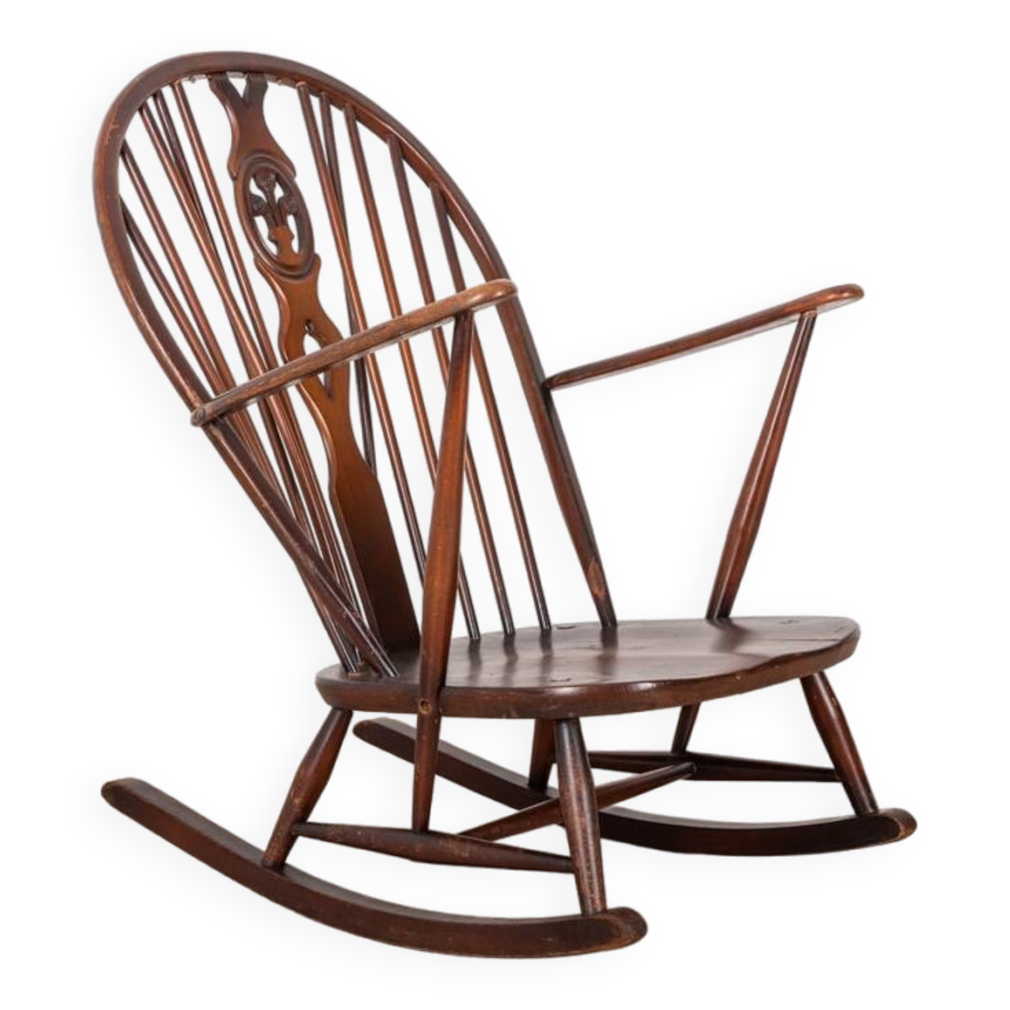 VINTAGE ROCKING CHAIR 50'S MOD. 316 DESIGN LUCIAN ERCOLANI FOR ERCOL