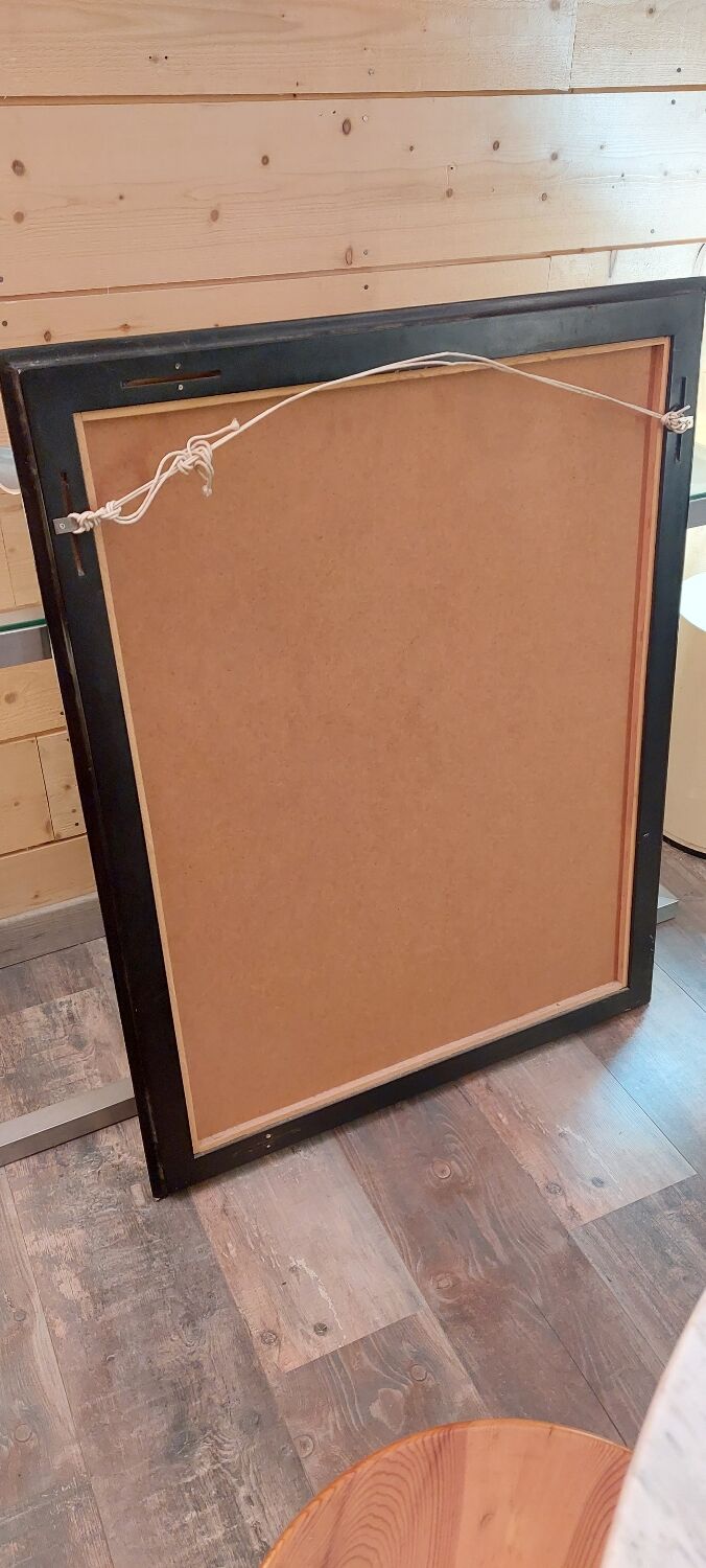 Miroir métal et laiton, 94x75 cm